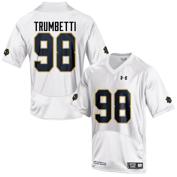 Men #98 Andrew Trumbetti Notre Dame Fighting Irish College Football Jerseys-White